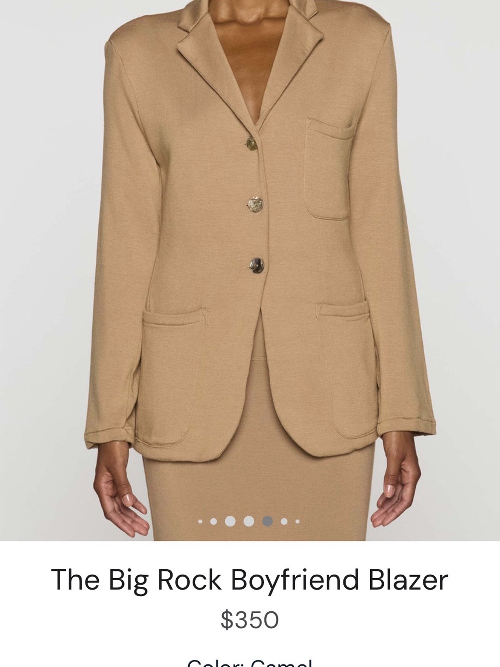 Bleusalt The Big Rock Boyfriend Blazer Camel